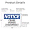 Signmission Crane Power Disconnect, 14 in W x Rectangle, Plastic OS-2PACK-NS-P-1014-L-15378 - alternate 6